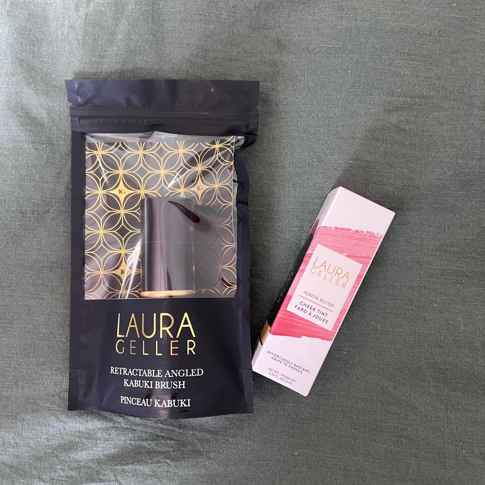 3/$80🌈— BNIB Laura Geller Retractable Brush +  Serum Blush Set- Refreshing Rose